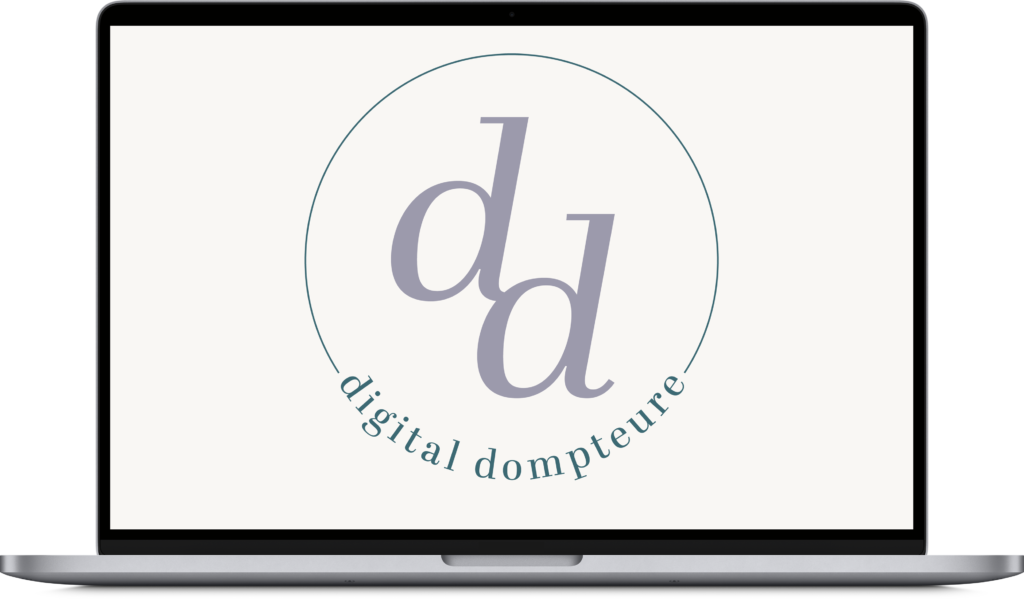 Laptop mit dem Logo der Digital Dompteure