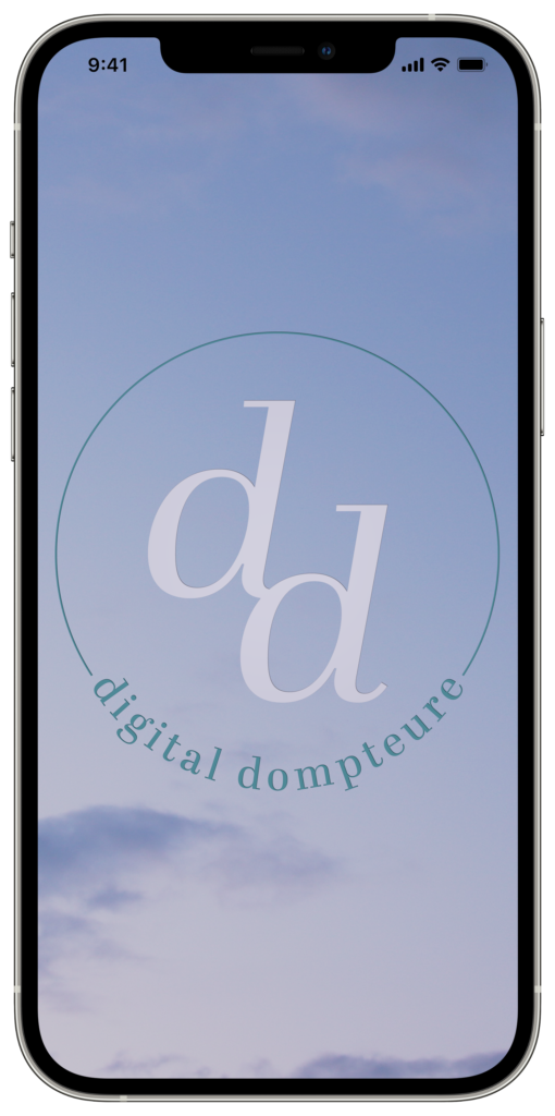 Himmel mit dem Logo der Digital Dompteure