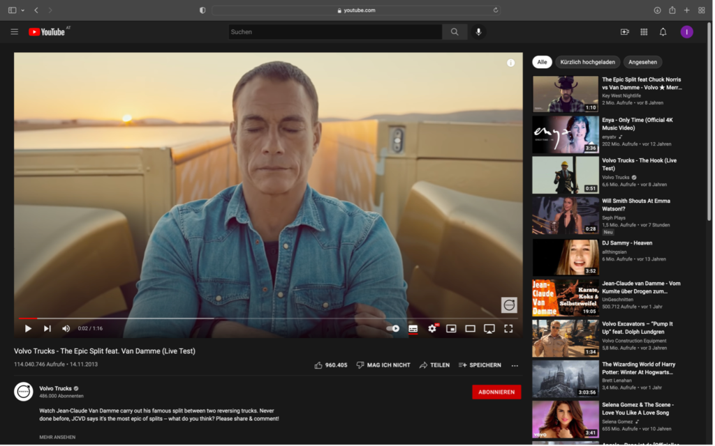 Screenshot vom Video von Volvo Trucks aus dem Jahr 2013